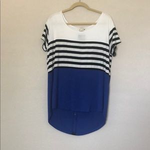 Royal Blue Striped Dress Shirt Medium